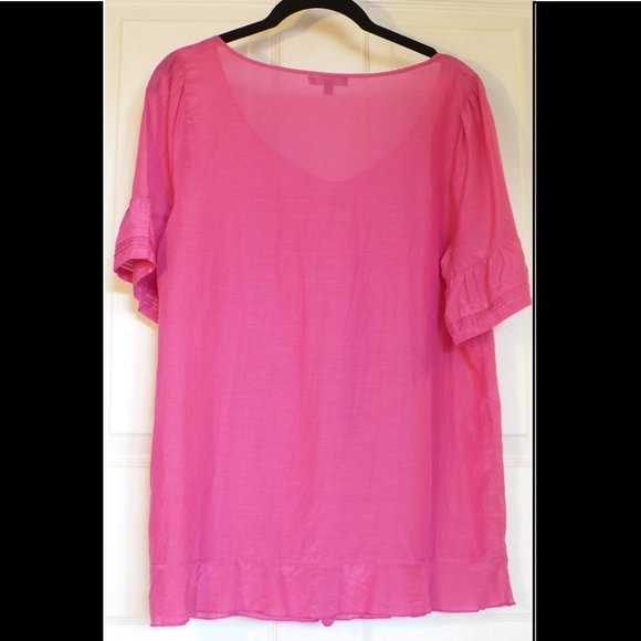 Gap Bright Pink Silk Blouse/Tunic M - Picture 6 of 7